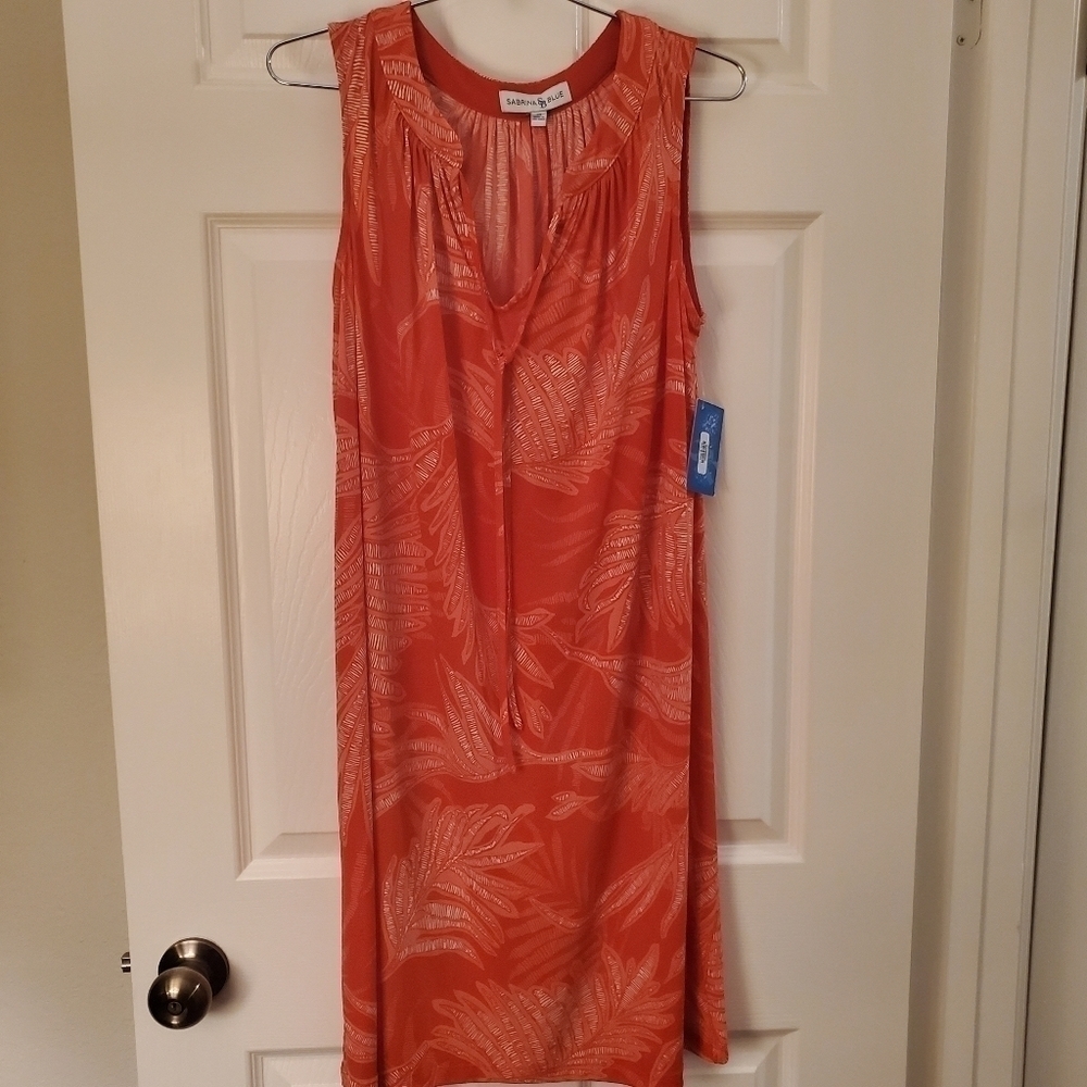 Sabrina Blue Dress Orange Sleeveless Sz 0X
